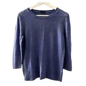 Talbots Women's Blue Knitted Crew Neck Pullover Sweater Size Medium